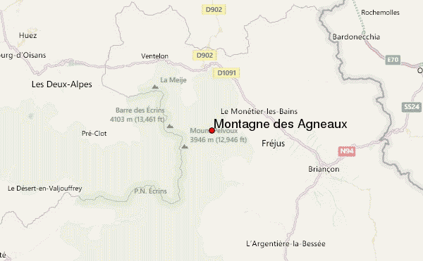Montagne des Agneaux Location Map