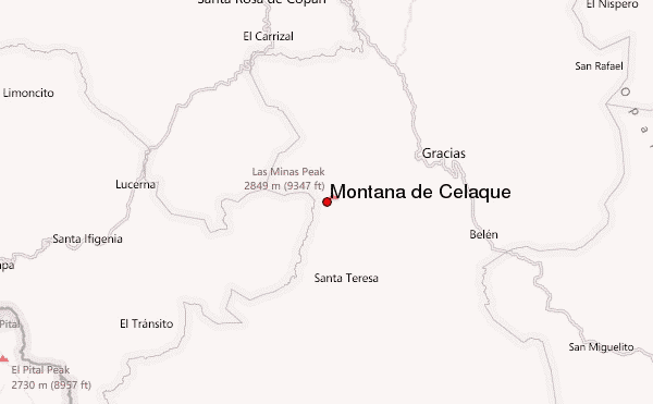 Montana de Celaque Location Map