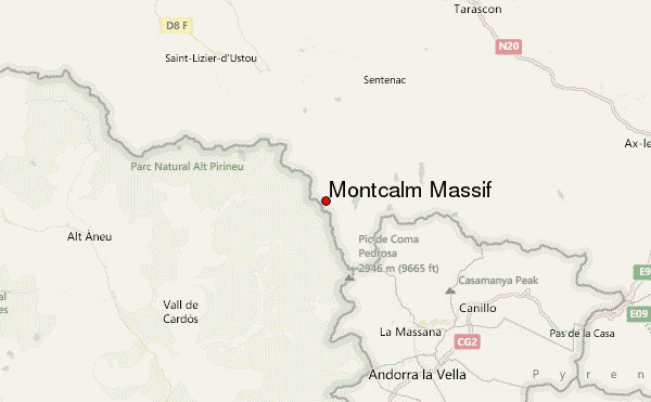 Montcalm Massif Location Map
