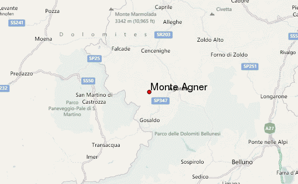 Monte Agner Location Map