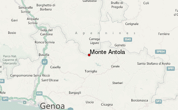 Monte Antola Location Map