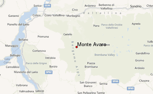 Monte Avaro Location Map