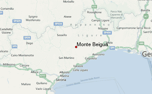 Monte Beigua Location Map