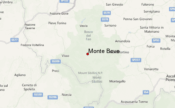 Monte Bove Location Map