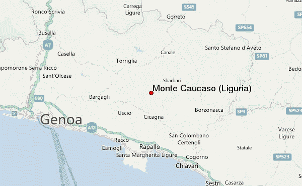 Monte Caucaso (Liguria) Location Map