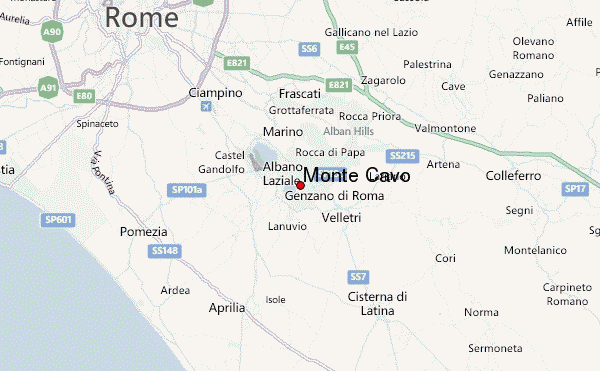 Monte Cavo Location Map