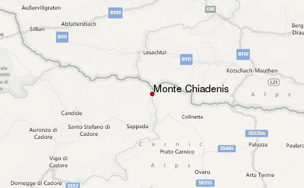 Monte Chiadenis Location Map