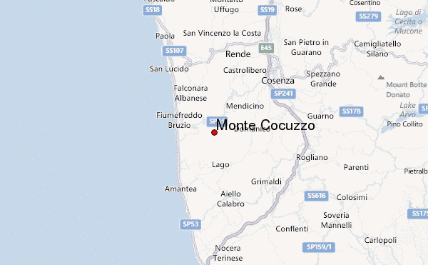 Monte Cocuzzo Location Map