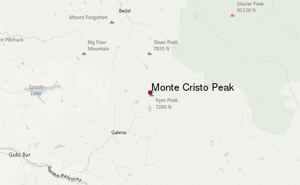 Monte Cristo Peak Location Map