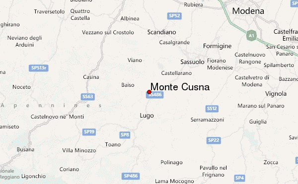 Monte Cusna Location Map