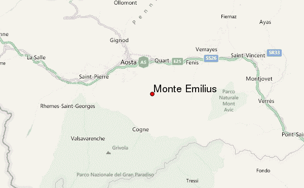 Monte Emilius Location Map
