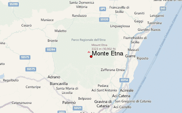 Monte Etna Location Map