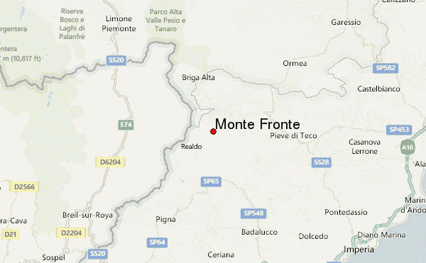 Monte Frontè Location Map