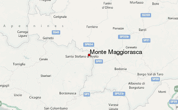 Monte Maggiorasca Location Map