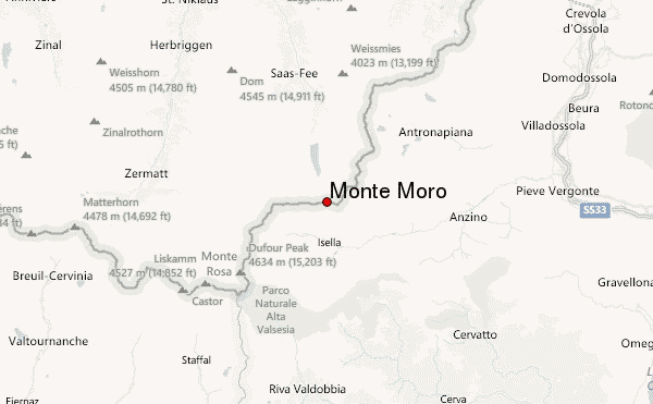 Monte Moro Location Map
