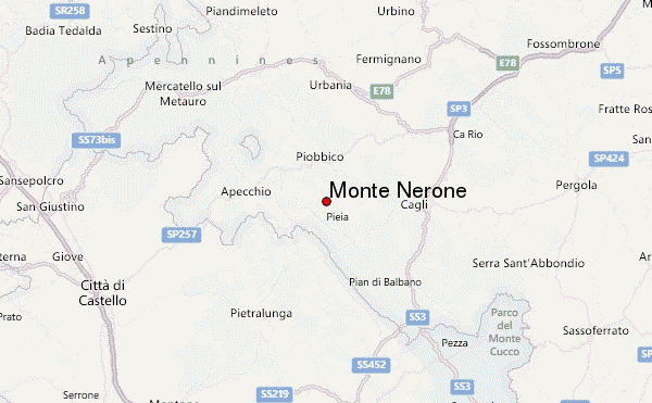 Monte Nerone Location Map