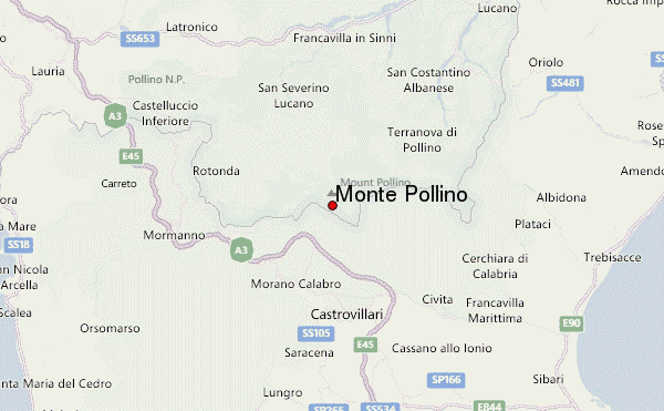 Monte Pollino Location Map