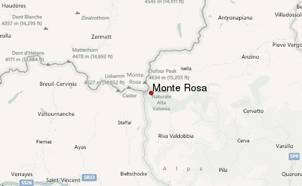 Monte Rosa Location Map