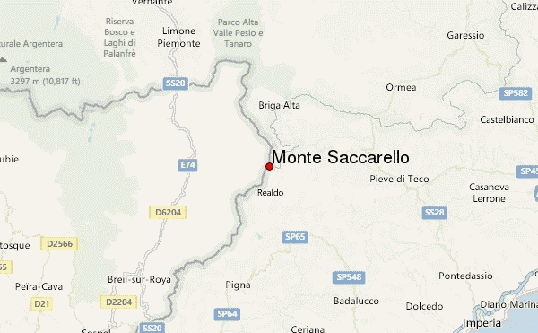 Monte Saccarello Location Map