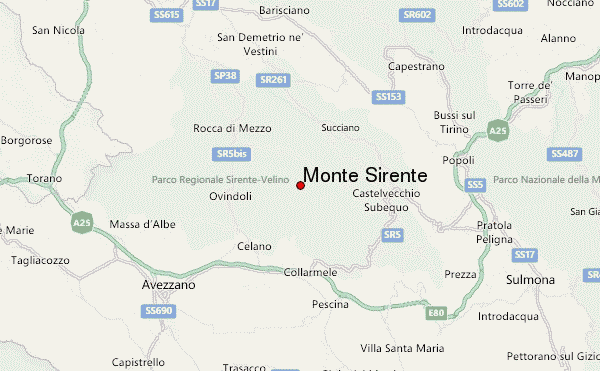 Monte Sirente Location Map