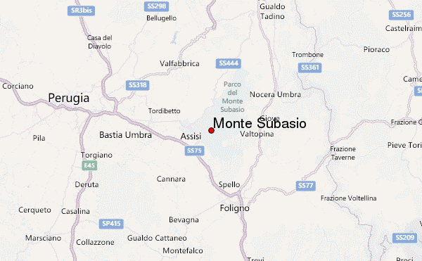 Monte Subasio Location Map