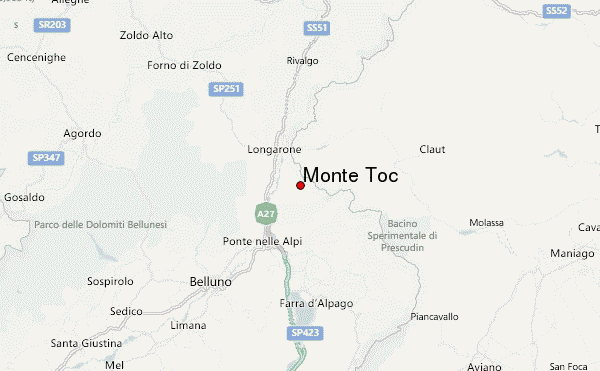 Monte Toc Location Map