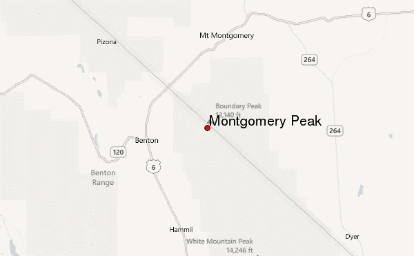 Montgomery Peak Location Map