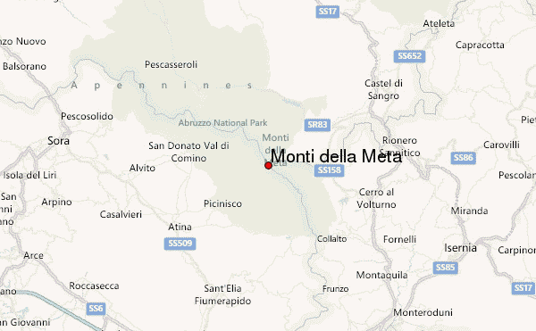 Monti della Meta Location Map