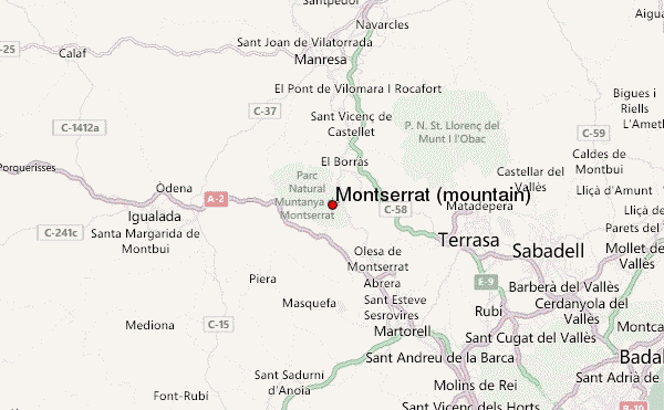 Montserrat (mountain) Location Map