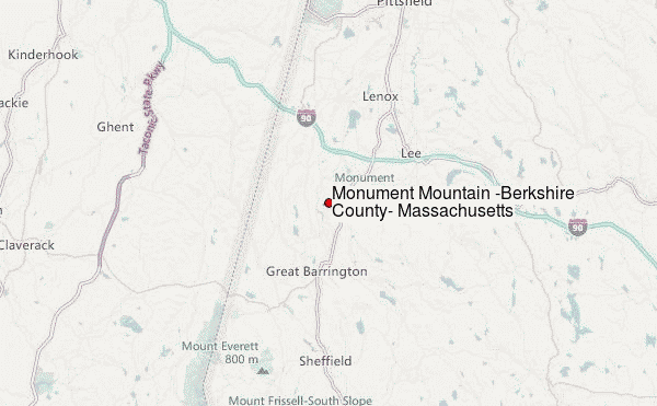 Monument Mountain (Berkshire County, Massachusetts) Location Map