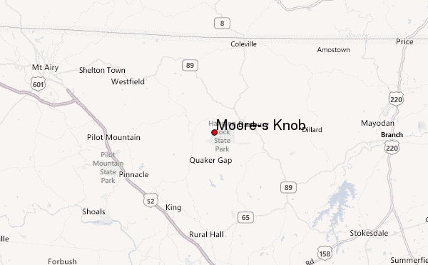Moore's Knob Location Map