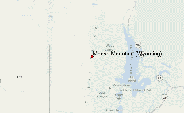 Moose Mountain (Wyoming) Location Map