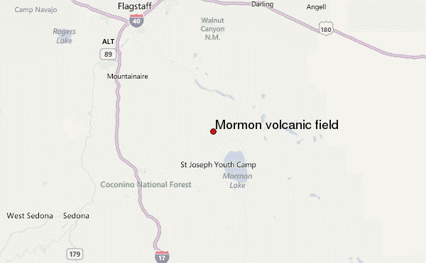 Mormon volcanic field Location Map
