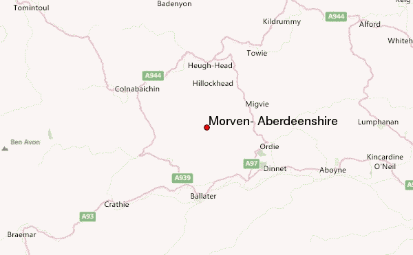 Morven, Aberdeenshire Location Map