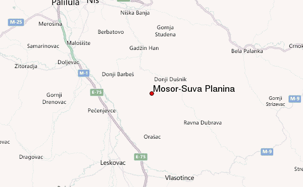 Mosor-Suva Planina Location Map