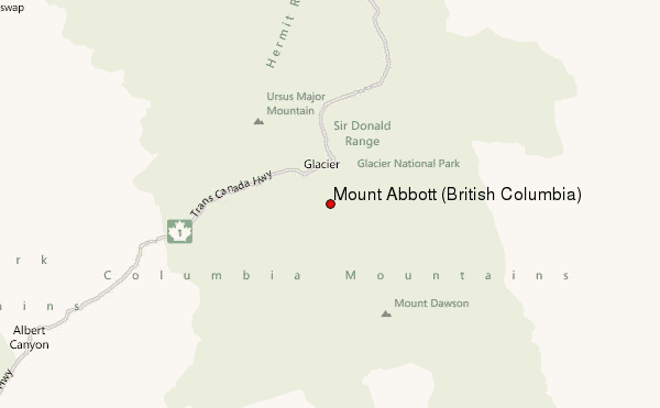 Mount Abbott (British Columbia) Location Map