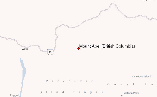 Mount Abel (British Columbia) Location Map