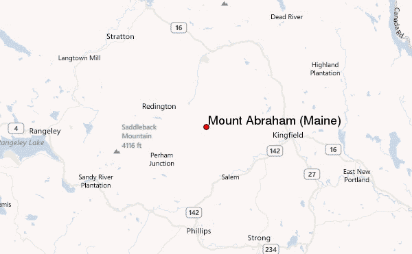 Mount Abraham (Maine) Location Map