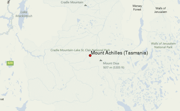 Mount Achilles (Tasmania) Location Map