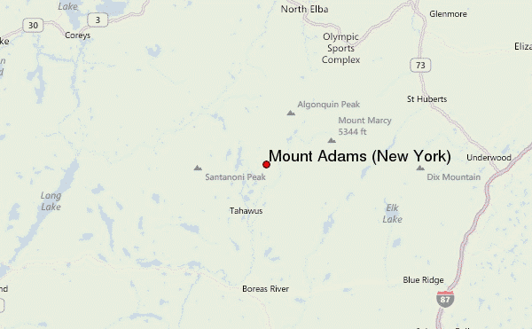 Mount Adams (New York) Location Map