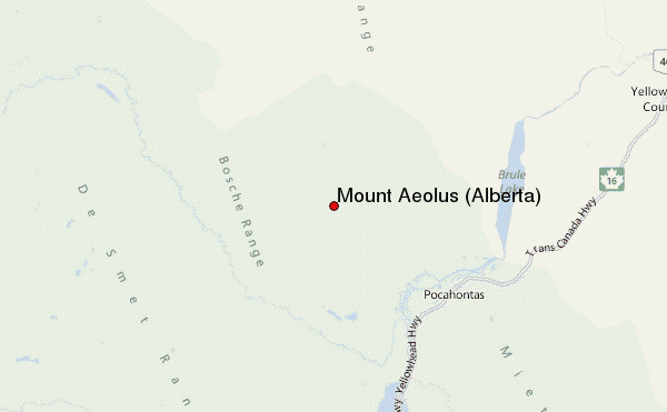 Mount Aeolus (Alberta) Location Map