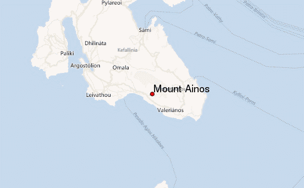 Mount Ainos Location Map