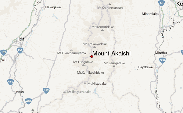 Mount Akaishi Location Map