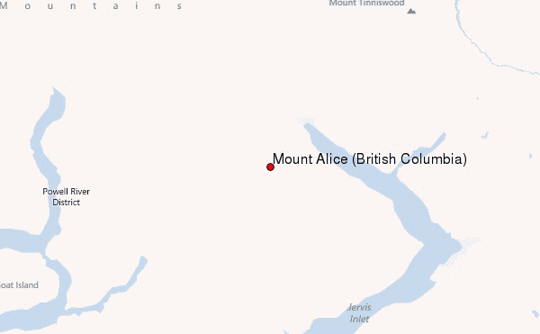 Mount Alice (British Columbia) Location Map