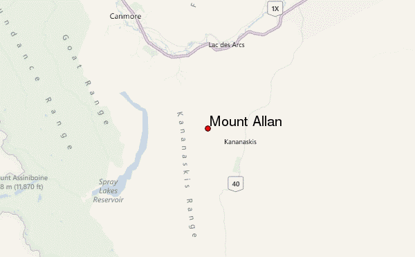 Mount Allan Location Map