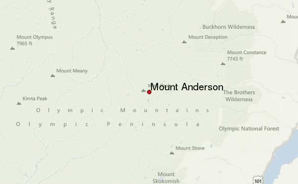 Mount Anderson Location Map