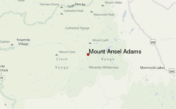 Mount Ansel Adams Location Map