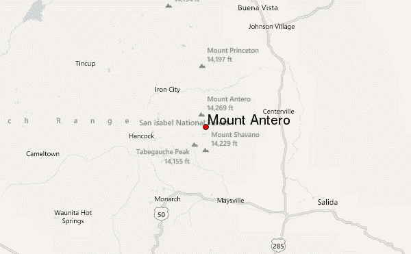 Mount Antero Location Map
