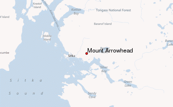 Mount Arrowhead Location Map