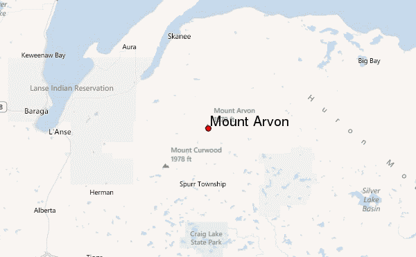 Mount Arvon Location Map